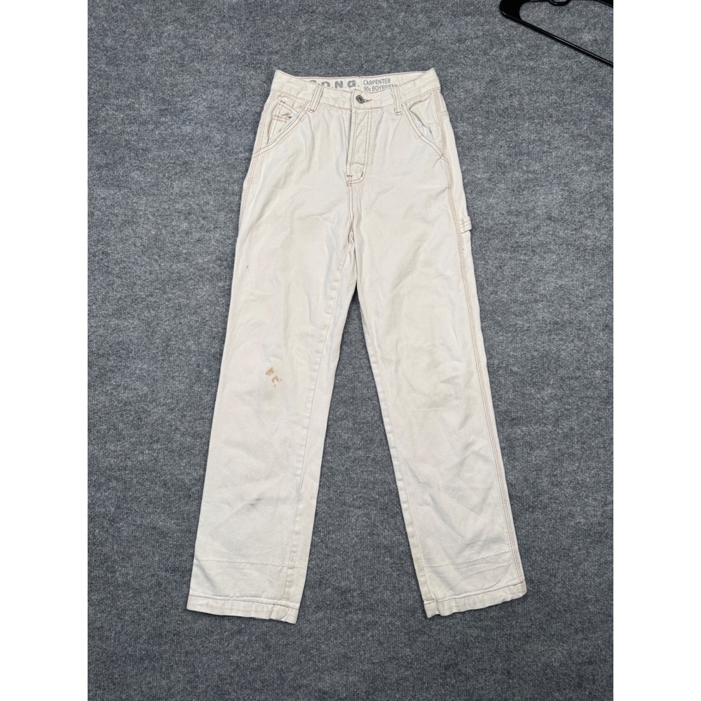 S.O.N.G. Carpenter 90s Boyfriend Jeans Cream White Button Fly Utility Size 3/26